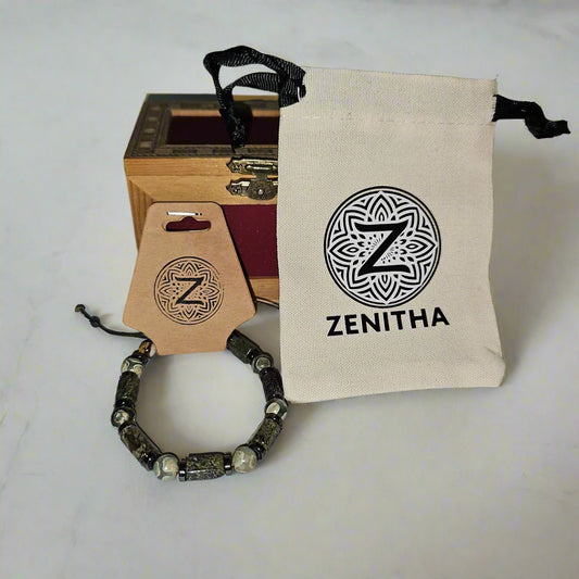 handmade shamballa bracelet dragon blood jasper dzi hematite package