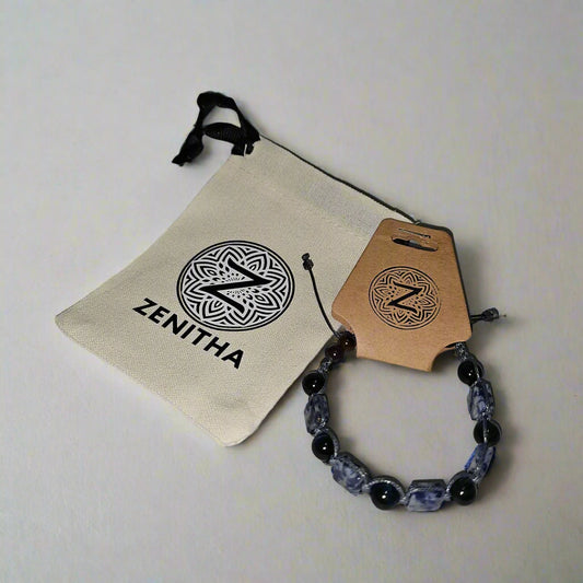 handmade shamballa bracelet sodalite blue tiger eye red tiger eye package